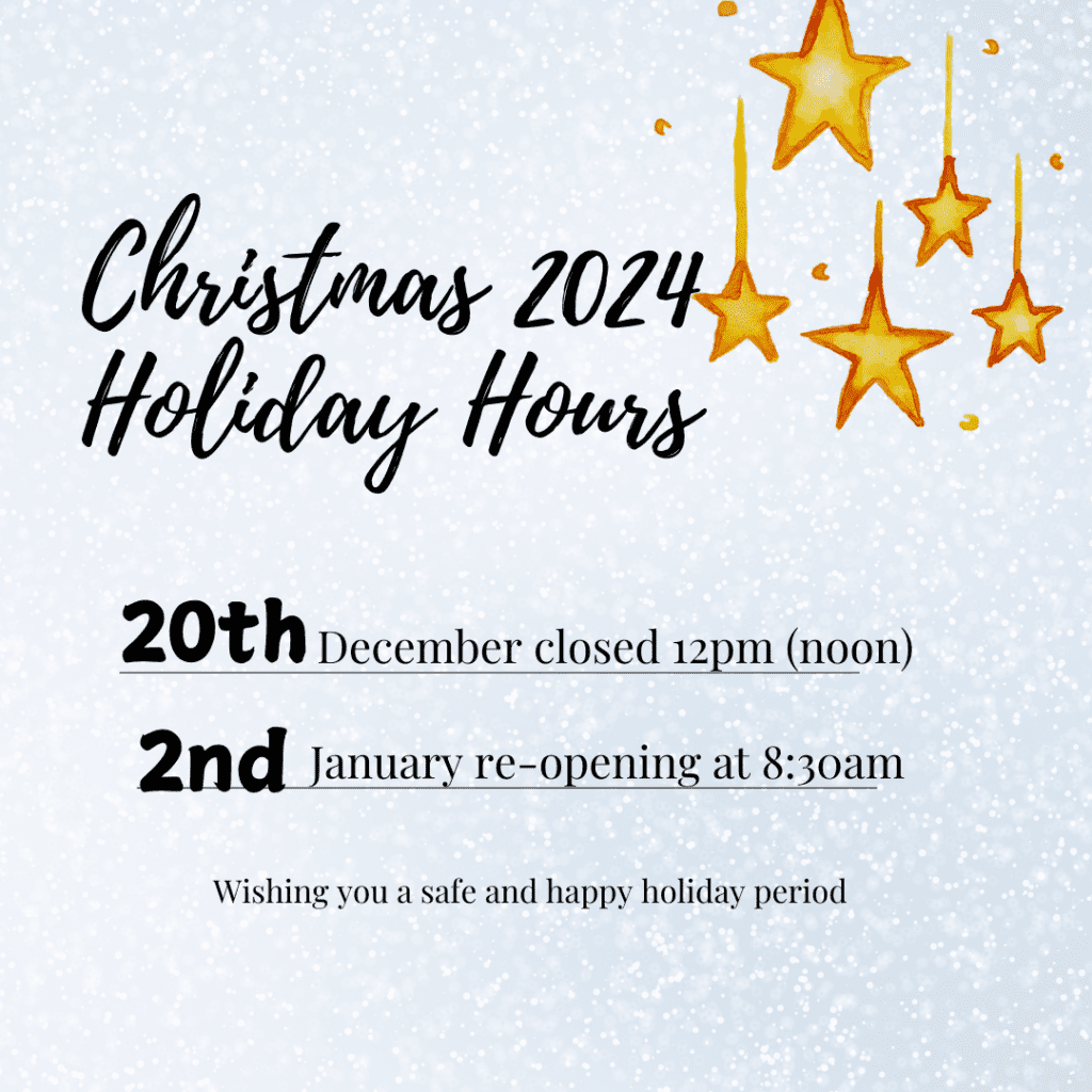 Christmas 2024 Holiday Hours 